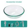 Vessel Sink With Chrome Faucet And Pop Up Drain - Clear - Image 9