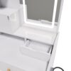 LED Vanity Mirror With Stool, 2 Drawers & 5 Storage Cabinets, Adjustable Lighting Mdf Dressing Table For Bedroom - White - Image 14