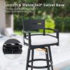 Modern Outdoor Swivel Bar Chairs, 360 Degree Rotation, Ergonomic Backrest, Armrests & Sunbrella Cushions, Weather Resistant (Set of 2) - Ember Black - Image 8