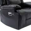 3 Seater Home Theater Recliner Manual Recliner Chair With A Led Light Strip Two Built-In Cup Holders For Living Room - Black - Image 15