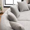 4 Seater Sofa With Chenille Fabric, 30D, 60 Hardness Full Sponge, 4 Pillow For Living Room, Home Furniture Sleeper Sectional Sofa For Apartment - Gray - Image 27
