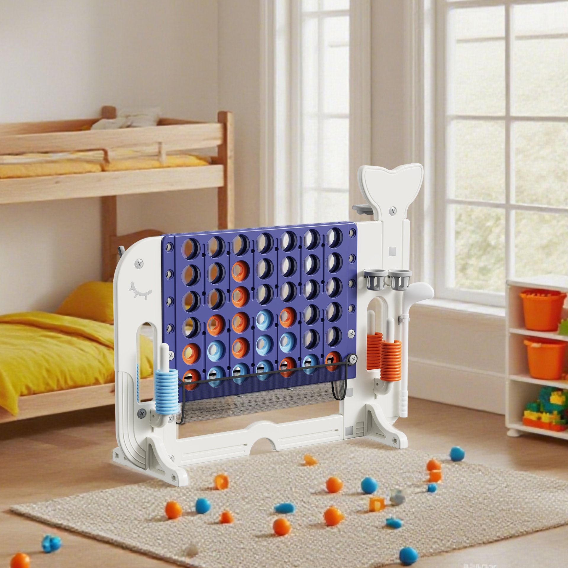 4 To Score Giant Game Set With Mesh Bag & Jumbo Connect 4 - White / Purple - Image 10