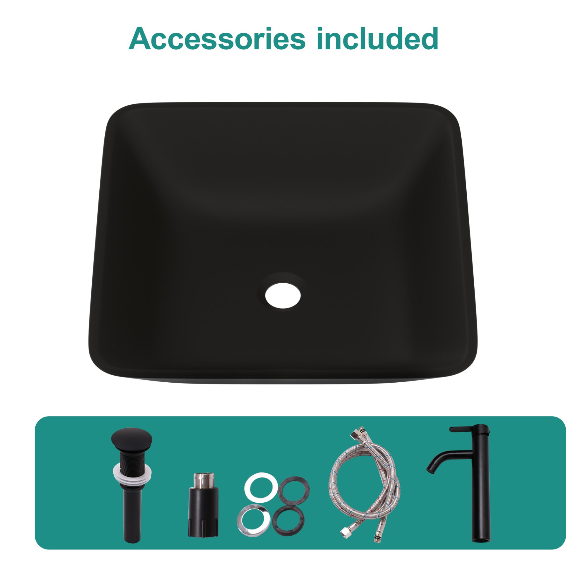 Artistic Vessel Sink With Faucet And Pop Up Drain - Matte Black - Image 9