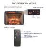 23" Infrared Quartz Heater Fireplace Insert -Woodlog Version With Brick - Antique Black - Image 5