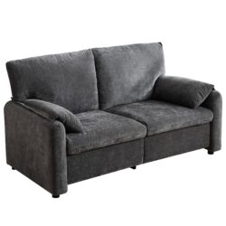 Minimalist 800Lbs Down Filled Sofa, Multiple Colors, Chenille - Gray