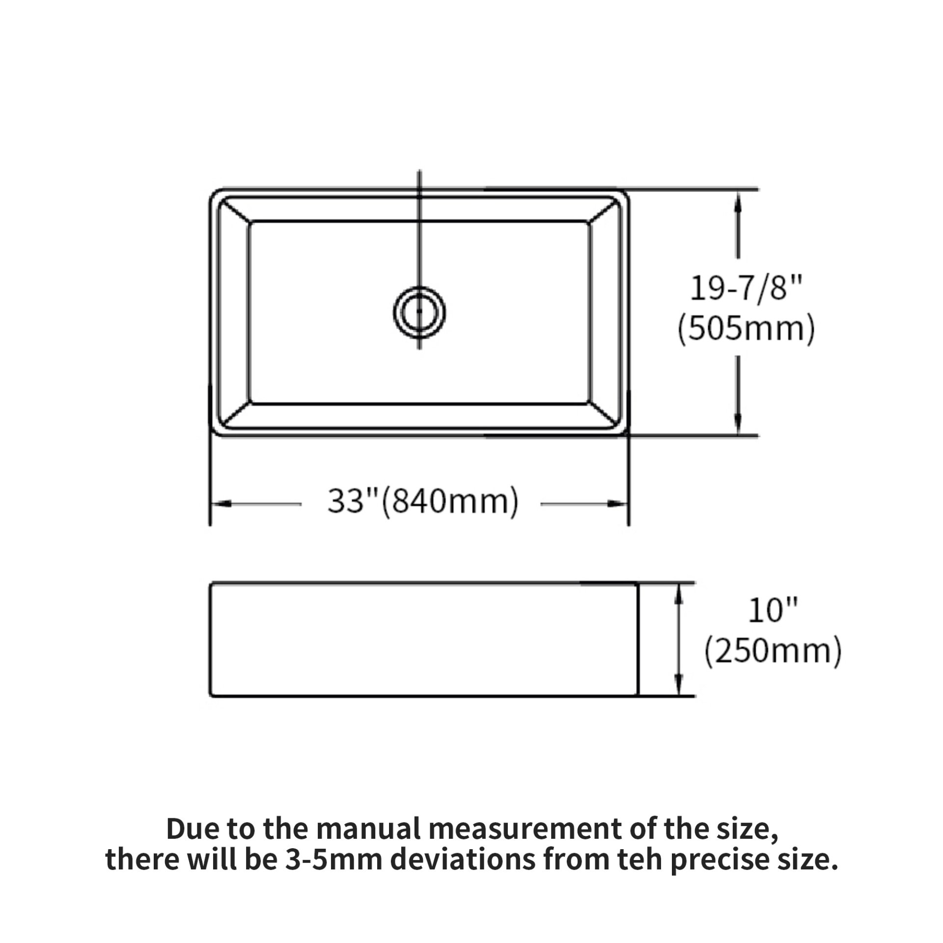 Elegant 33" Farmhouse Sink Apron Front Ceramic Single Bowl Kitchen Basin - White - Image 3