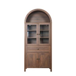 Retro Dome Cabinet With Large Storage Space, High Quality Materials - Walnut / Walnut Brown
