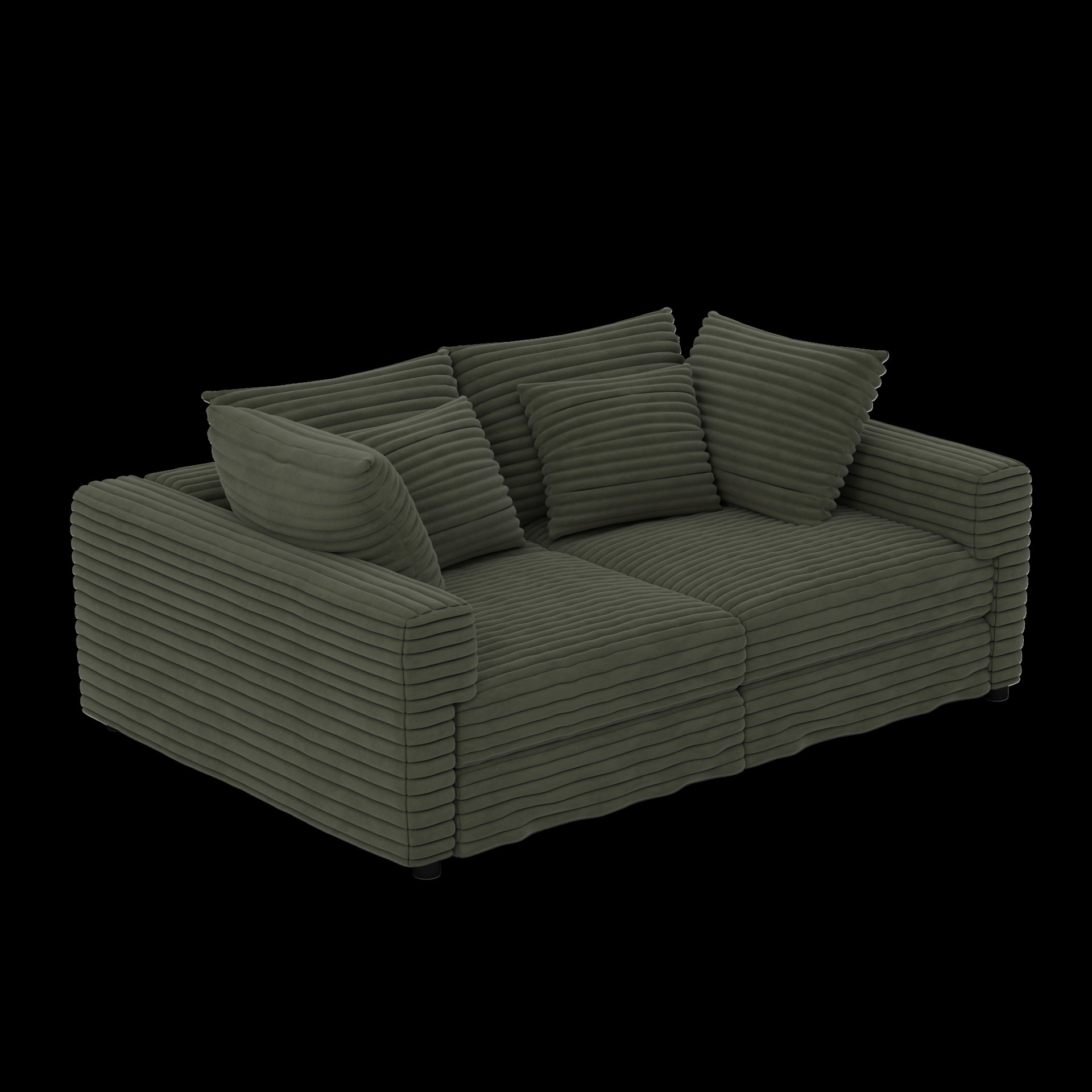 4 Seat Sofa, Deep Seat Couches With Soft Pillows And 2 Ottomans, Convertible Sofa Lounge Chair, For Living Room - Green - Image 23
