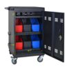 32 Bit Device Charging Trolley For Tablets And Laptops With Cable Management, Removable Doors - Matte Black - Image 7