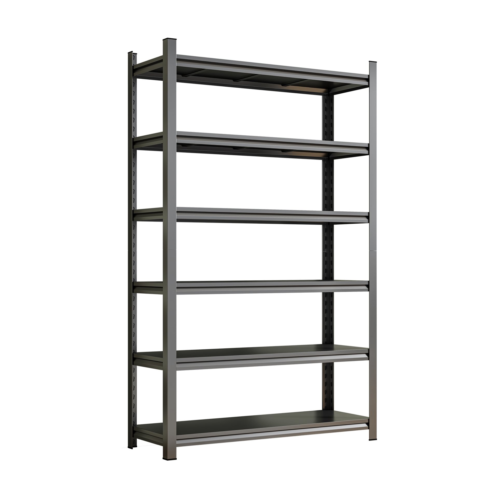 Garage Storage Rack, 6 Story Shelves, Adjustable Partition Storage Unit, Supermarket, Home, Basement Storage Rack - Black - Image 4