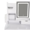 LED Vanity Mirror With Stool, 2 Drawers & 5 Storage Cabinets, Adjustable Lighting Mdf Dressing Table For Bedroom - White - Image 20