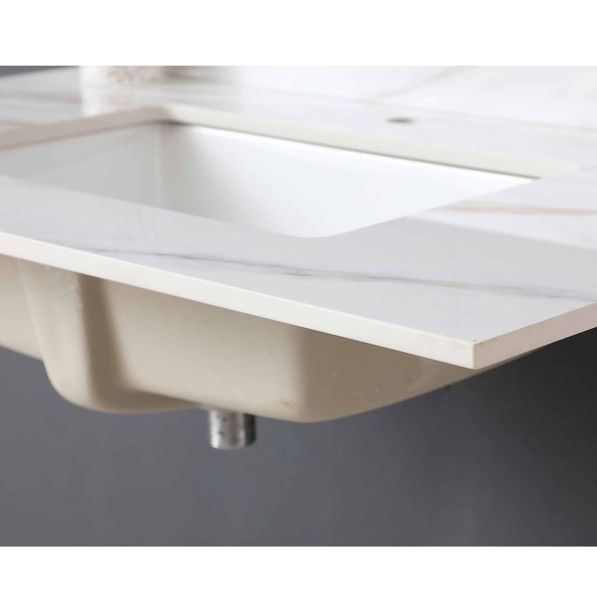 Elegant Vanity Top With Undermount Sink And Backsplash - White Carrara Marble - Image 14
