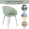 2 Pack Lounge Chair Set With Folding Square Table - Khaki / Pale Green / White - Image 16