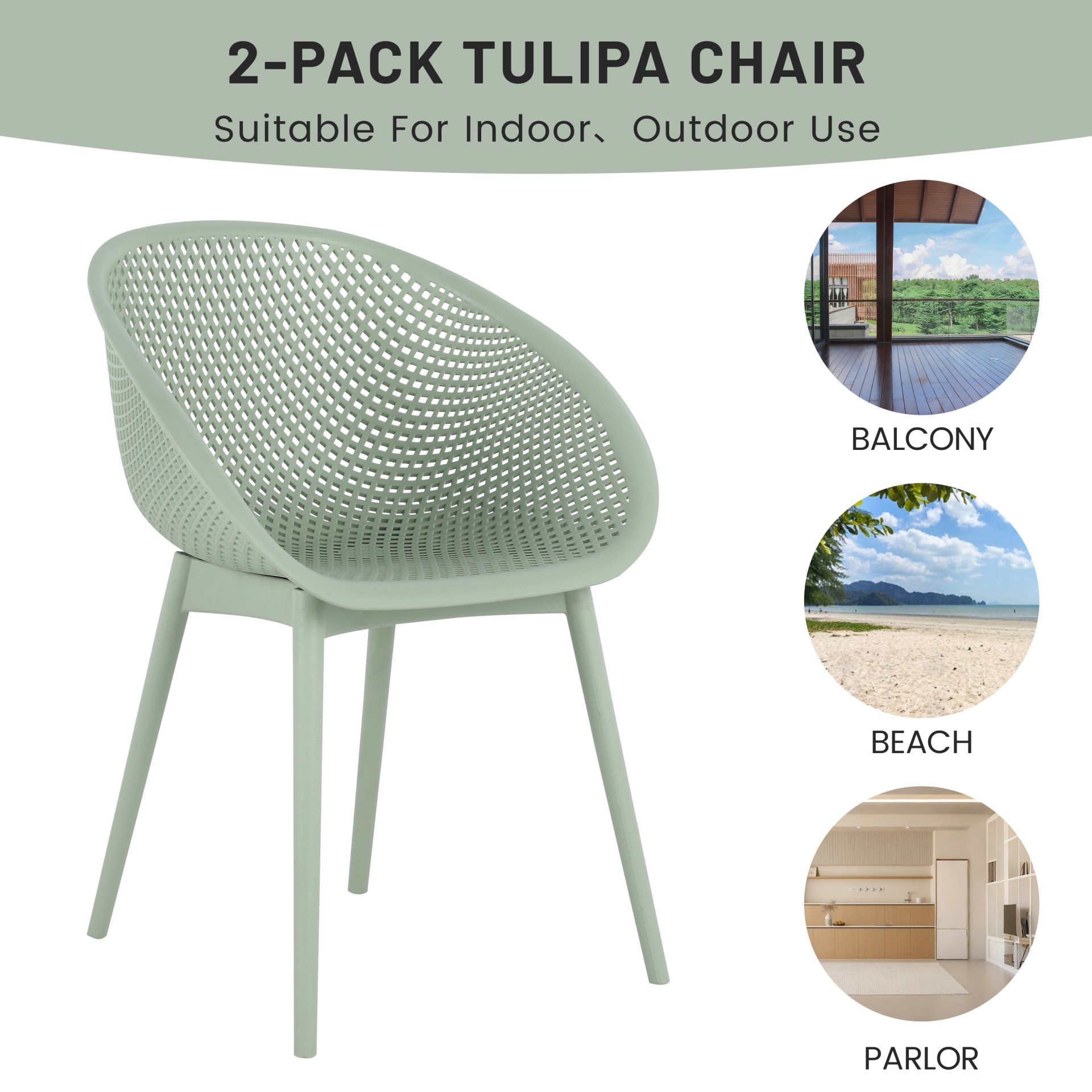 2 Pack Lounge Chair Set With Folding Square Table - Khaki / Pale Green / White - Image 16