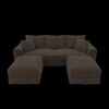 3 Seat Sofa, Deep Seat Couches With Soft Pillows And 2 Ottomans, Convertible Sofa Lounge Chair, For Living Room - Camel - Image 20