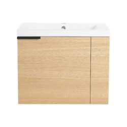 Modern 24" Bathroom Vanity Sink Combo With Spacious Storage And Construction - Oak