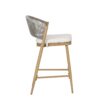 Outdoor Counter Height Aluminum Frame Counter Stools With Scallop Shaped Backrest & Water Resistant Cushions (Set of 2) - Maple - Image 17