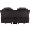 3 Pieces Recliner Sofa Sets Home Theater Seating Manual Recliner Chair With Center Console And Led Light Strip For Living Room - Brown - Image 21
