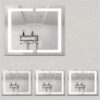 36" X 30" Medicine Cabinet With LED Vanity Mirror, Anti-Fog, Recessed Or Surface Mount, Waterproof, Dimmable, Aluminum 3000K~6000K Lighted Double Door Bathroom Cabinet With Touch Switch - Silver - Image 7