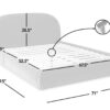 Archie Puffy Grounded - Queen Upholstered Platform Bed - Almond White - Image 14