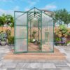 Newly Marketed Gain Height Windproof Aluminum Greenhouse 6 X 8 Ft Polycarbonate Greenhouse Raised Base And Anchor Aluminum Heavy Duty Walk - In Greenhouses For Outdoor Backyard In All Season - Green - Image 15