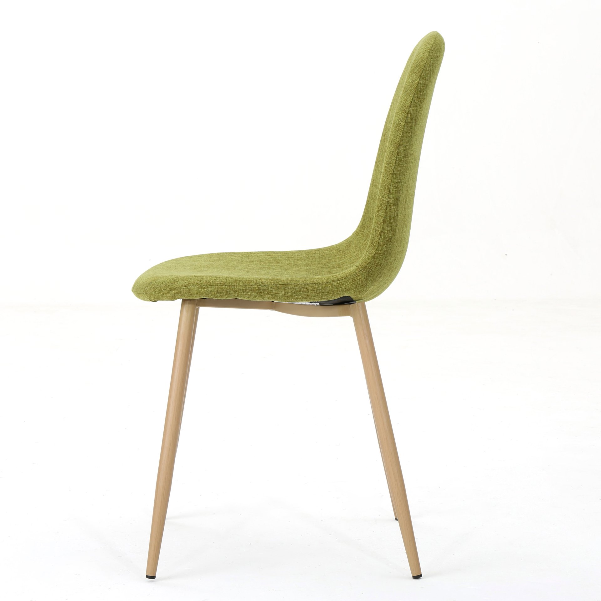Contemporary Dining Chair Set With Upholstered Fabric And Iron Legs - Green / Light Brown - Image 9