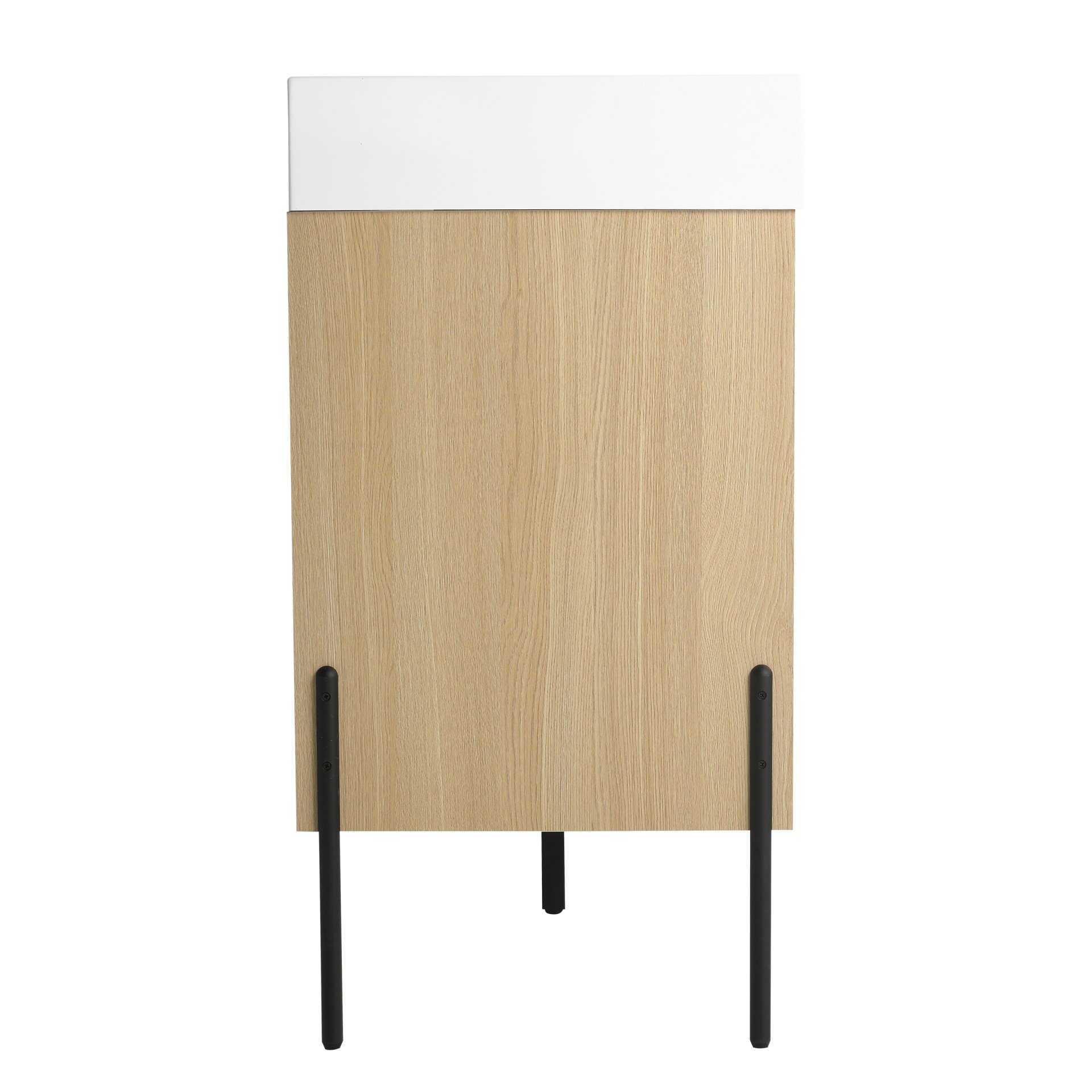 Modern 60" Bathroom Vanity Combo With Single Resin Sink And Storage Cabinet - Oak - Image 17