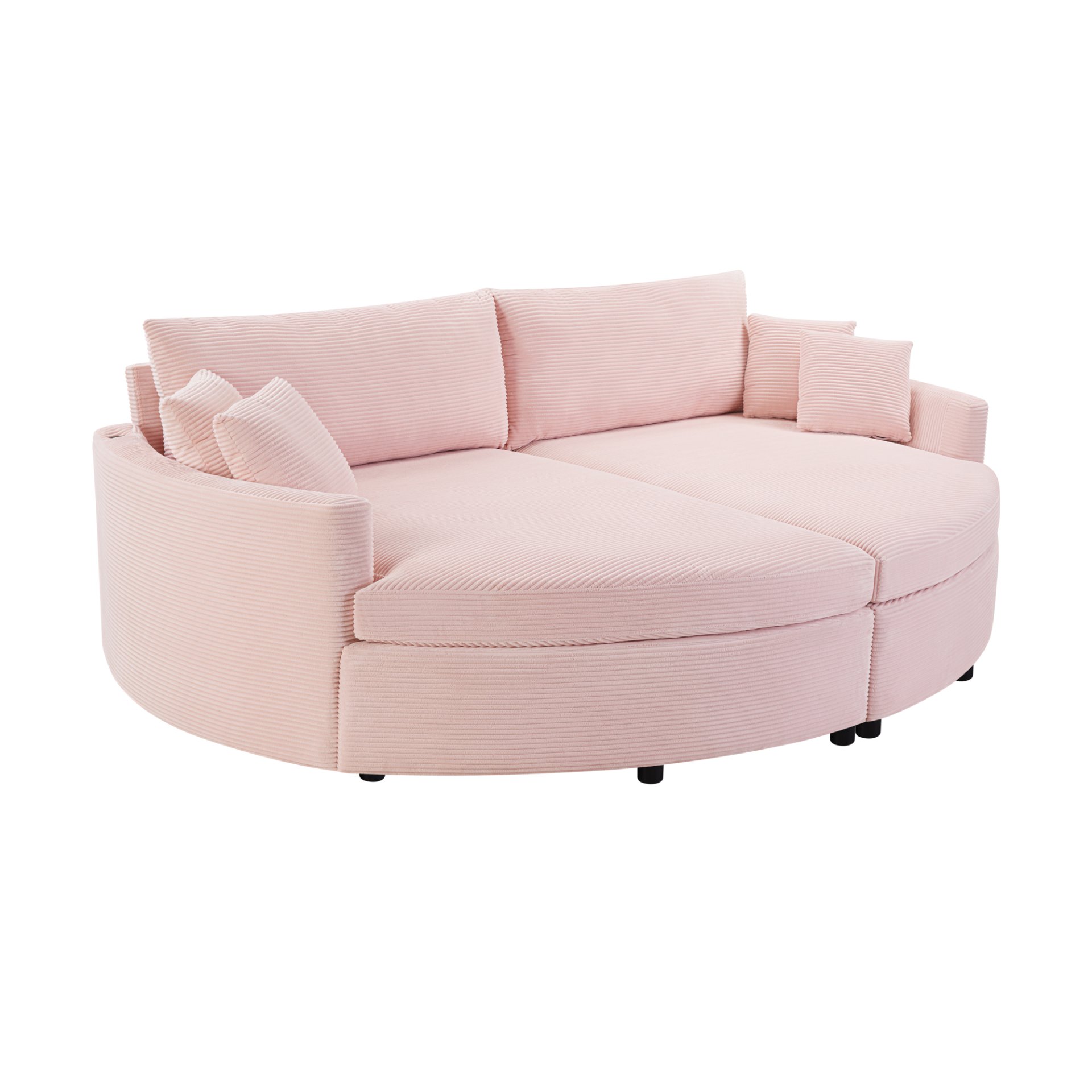 Oversized Double Chaise Lounge Sofa - Pink - Image 8