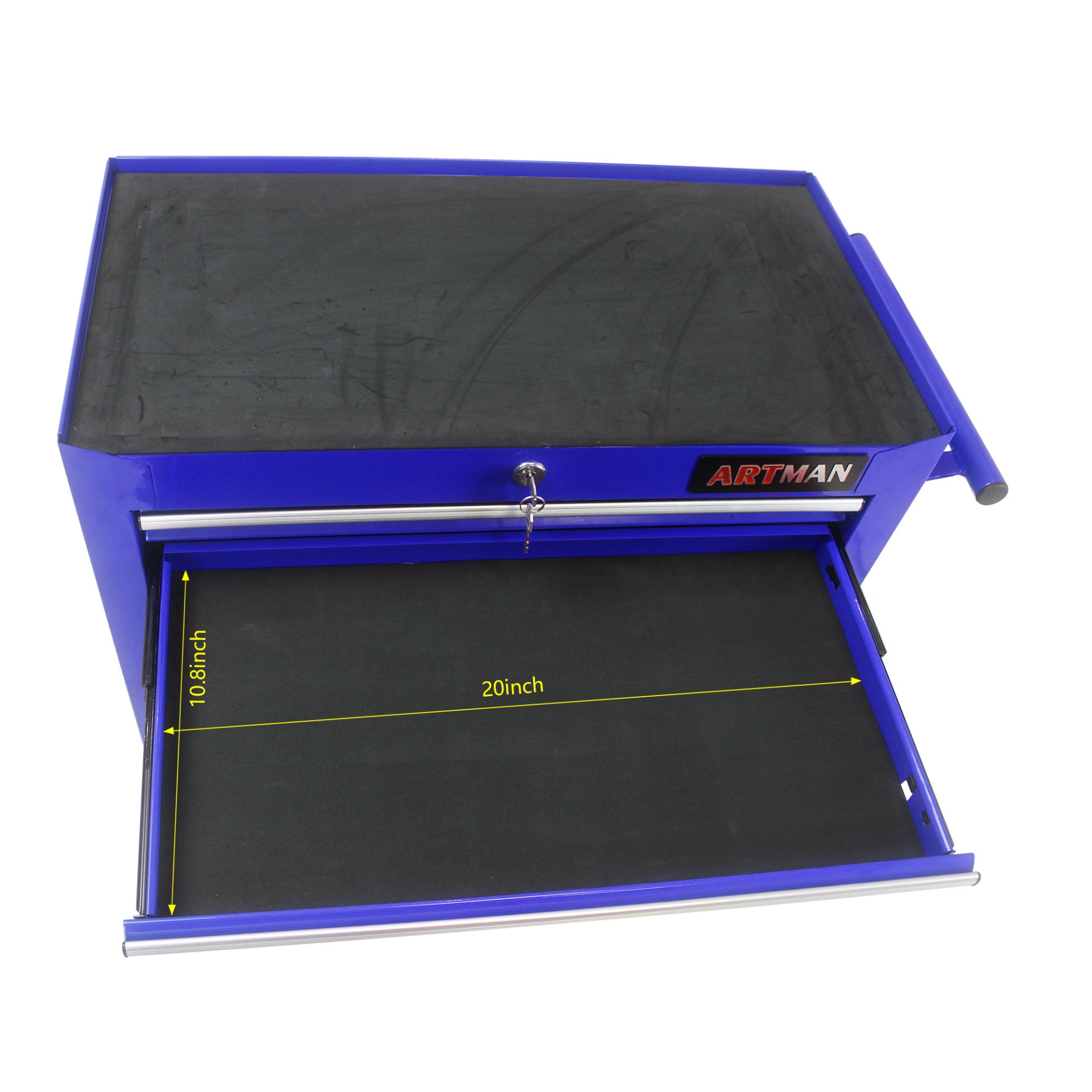 7 Drawers Multifunctional Tool Cart & Wheels - Blue - Image 4