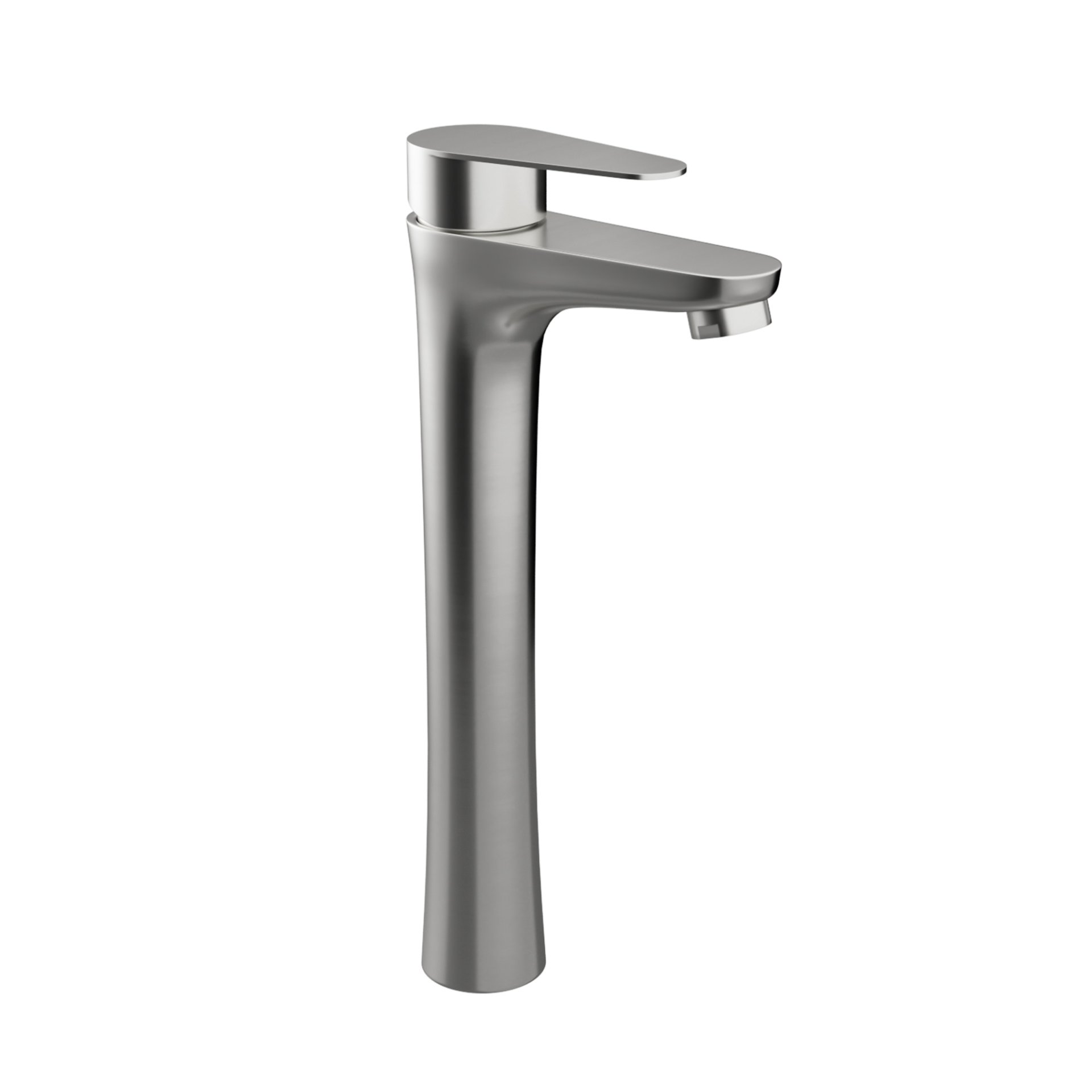 Single Handle Vessel Sink Faucet With Tall Spout For Bathroom Vanity - Brushed Nickel - Image 9