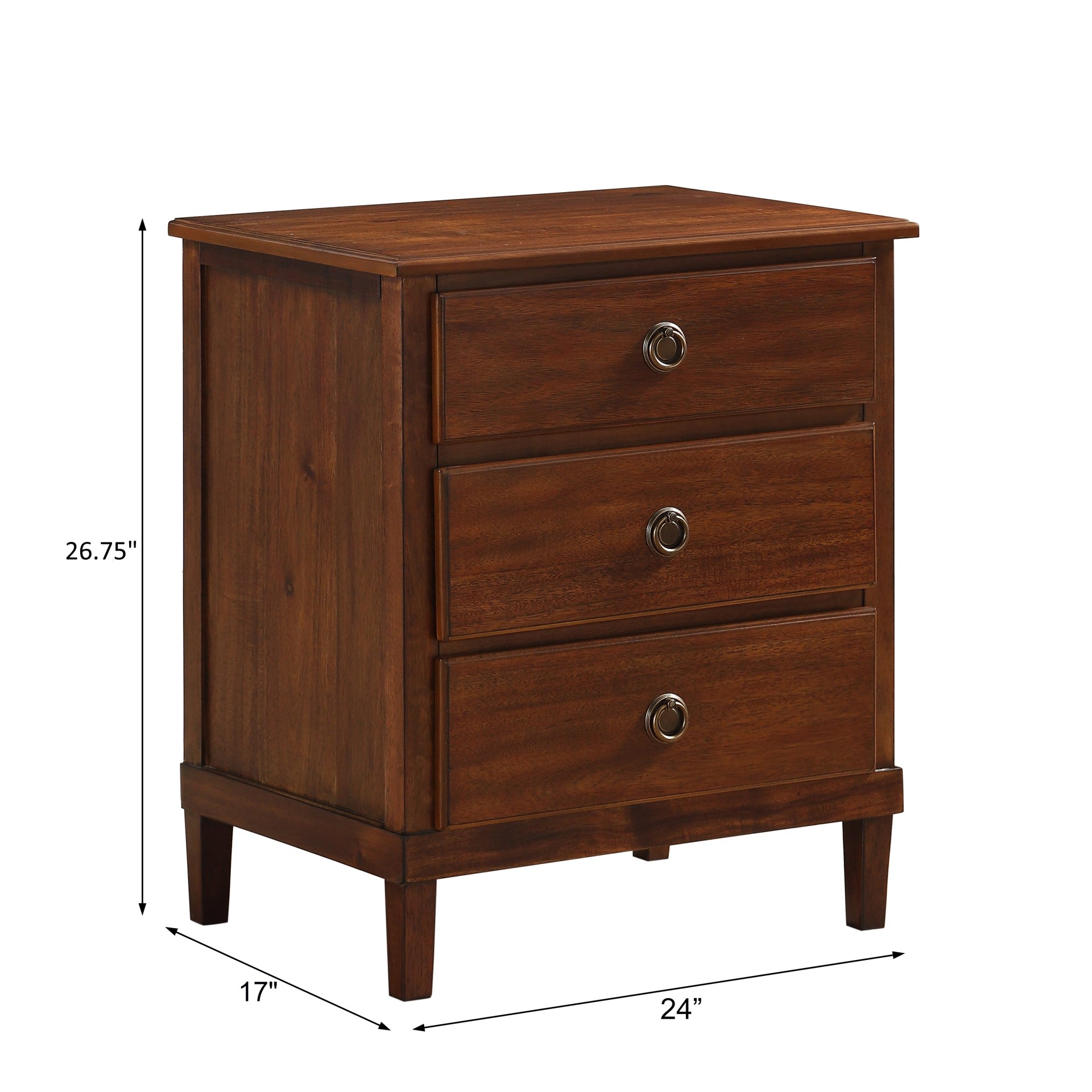 Chamberlin - 3 Drawer Nightstand - Brown - Image 3