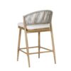 Outdoor Counter Height Aluminum Frame Counter Stools With Scallop Shaped Backrest & Water Resistant Cushions (Set of 2) - Maple - Image 19