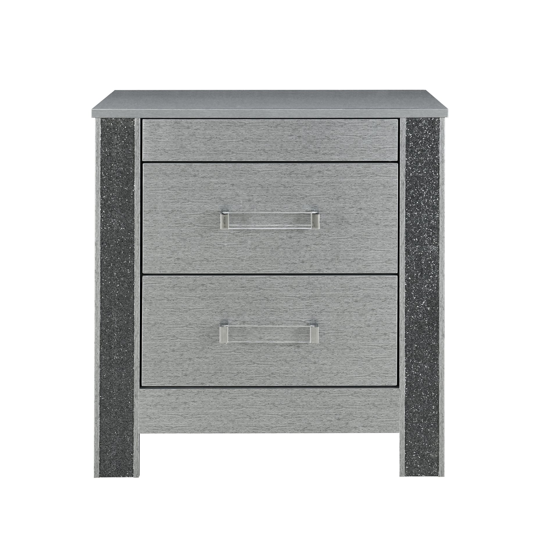 Lorenzo - Nightstand With Hidden Compartment And Handles - Silver - Image 4