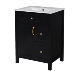 Bathroom Vanity With Sink, Soft Close Storage - Black