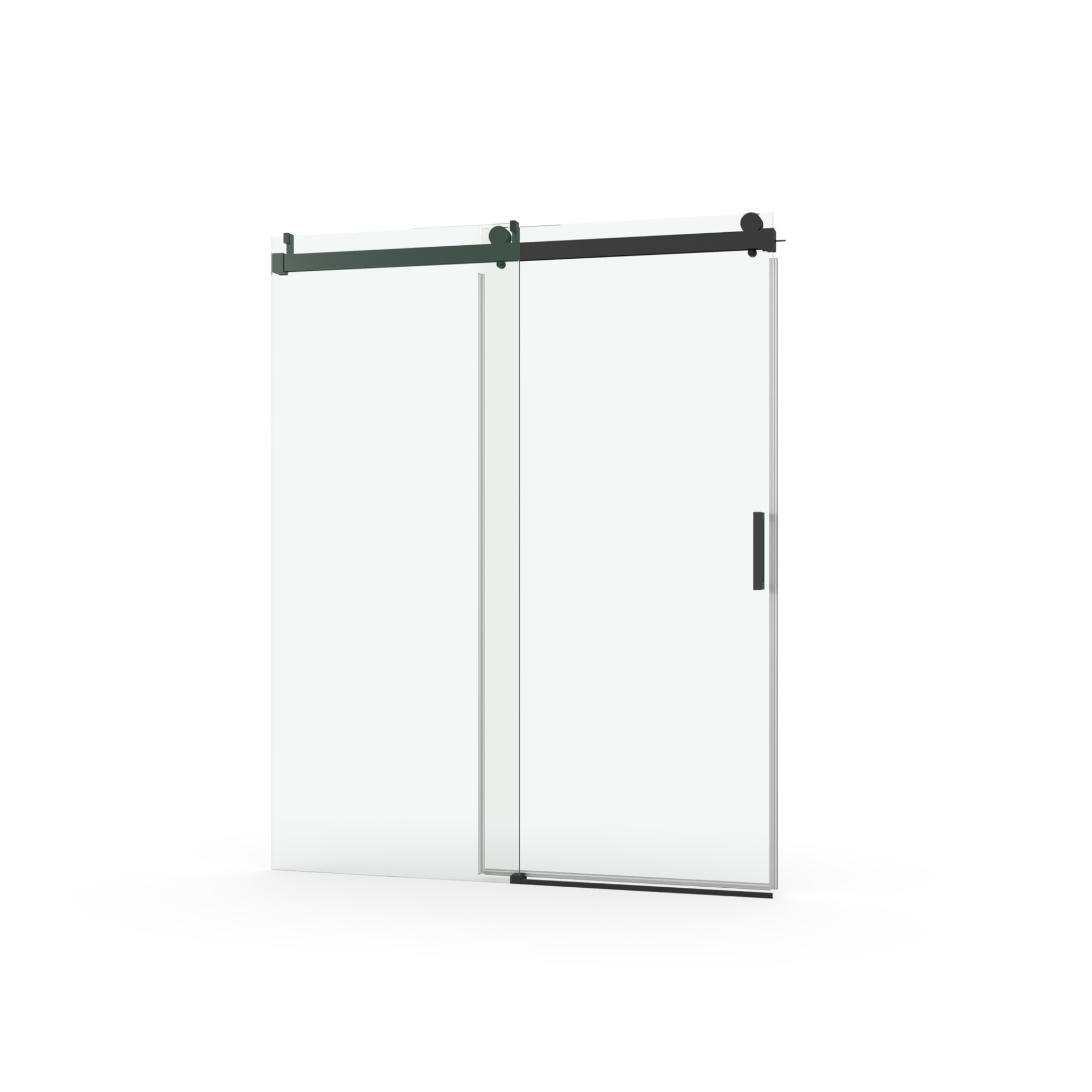Frameless Soft Closing Shower Door, 1 / 4" (6Mm) Tempered Glass Single Sliding With Explosion Proof Coating - Matte Black - Image 8
