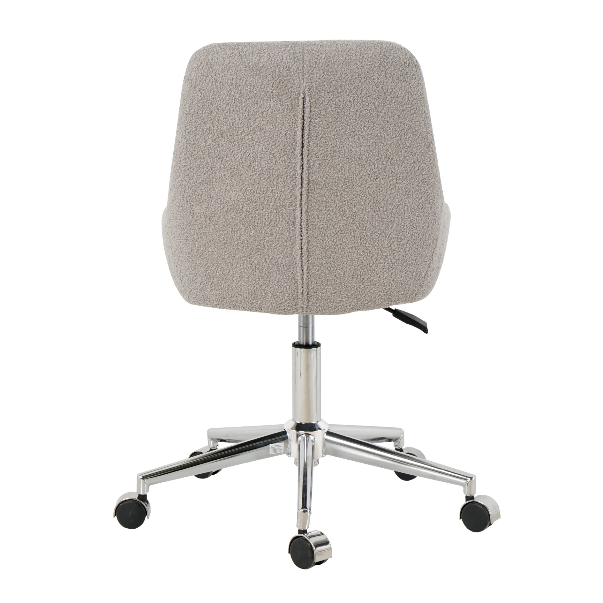 Modern Teddy Fleece Fabric Dining Chair With Chrome Legs, Soft And Comfortable - Gray - Image 13
