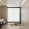 Frameless Shower Door Single Sliding, Clear Tempered Glass Shower Door With Zinc Roller Rail System, Stainless Steel Handle - Black - Image 4