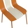 4 Piece Set Of Modern Striped Color Blocking Single Chairs, Waterproof And Fade Resistant - White / Orange - Image 16