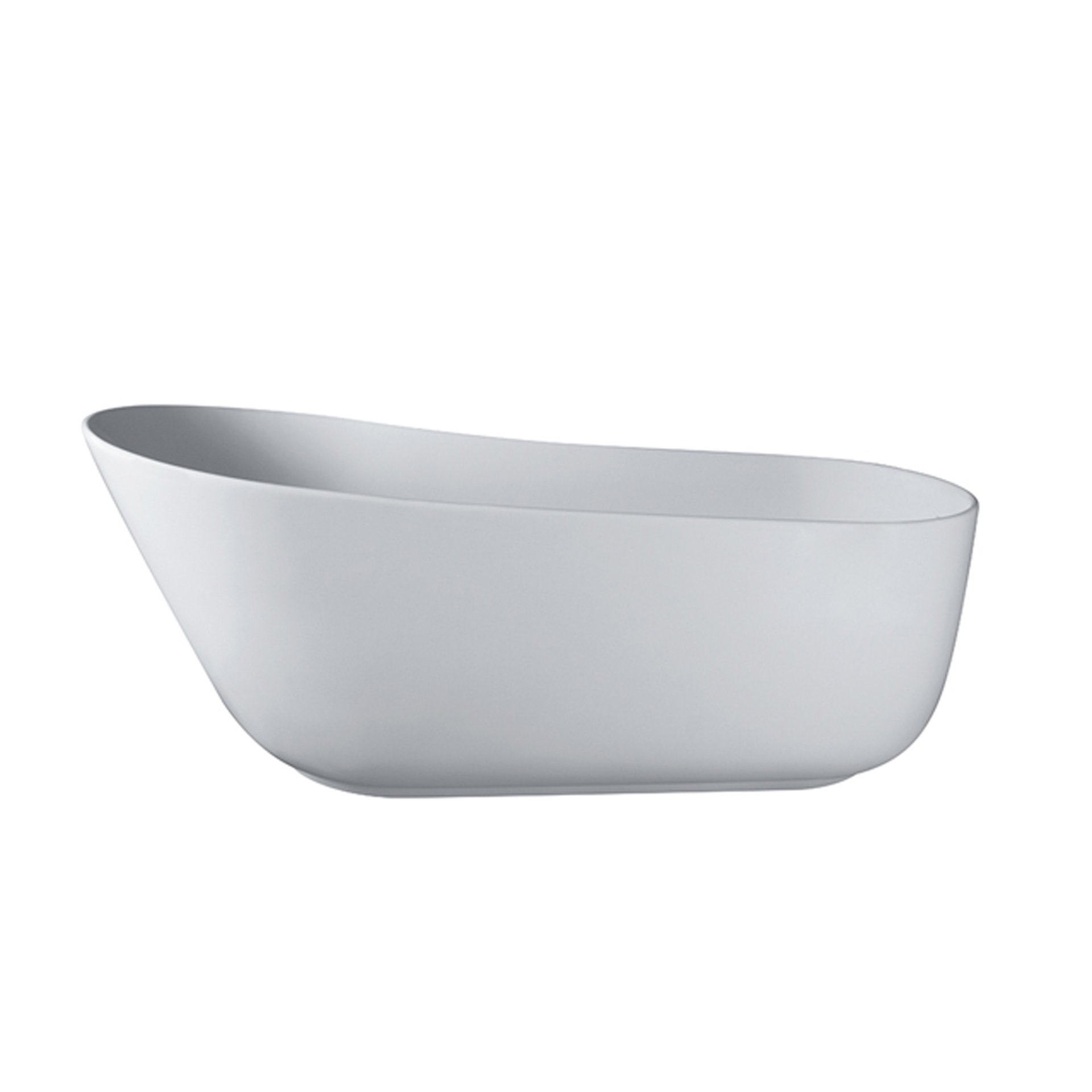 Solid Surface Stone Resin Oval Shape Soaking Bathtub With Overflow For The Bathroom - Matte White - Image 8