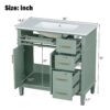 36" Bathroom Vanity With Sink, Soft Close Doors, And Storage Drawers - Green - Image 4