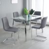 Modern Simple Light Luxury Dining Chair (Set of 4) - Dark Gray - Image 8