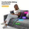3 Seat Sofa, Convertible Deep Seat Sofa Lounge Chair For Living Room - Gray - Image 12
