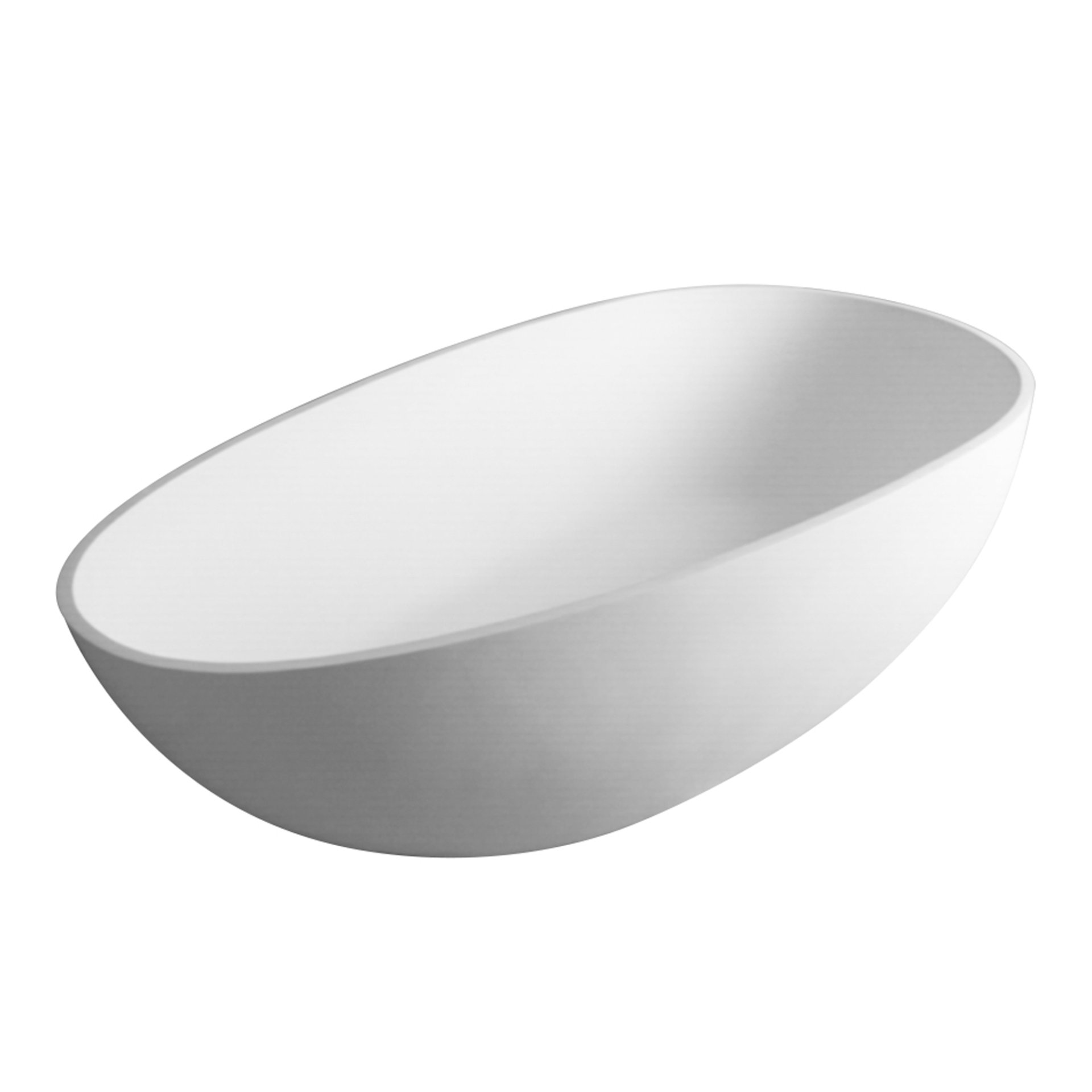 Solid Surface Stone Resin Freestanding Egg Shape Bathtub For The Bathroom - Matte White - Image 10