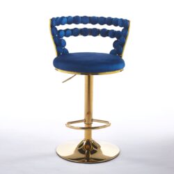 Bar Chair With Tube Legs (Set of 2) - Blue / Golden