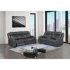 Blanca - Power Reclining Sofa And Loveseat With LED Lights, Power Headrest And Speakers - Charcoal - Image 2