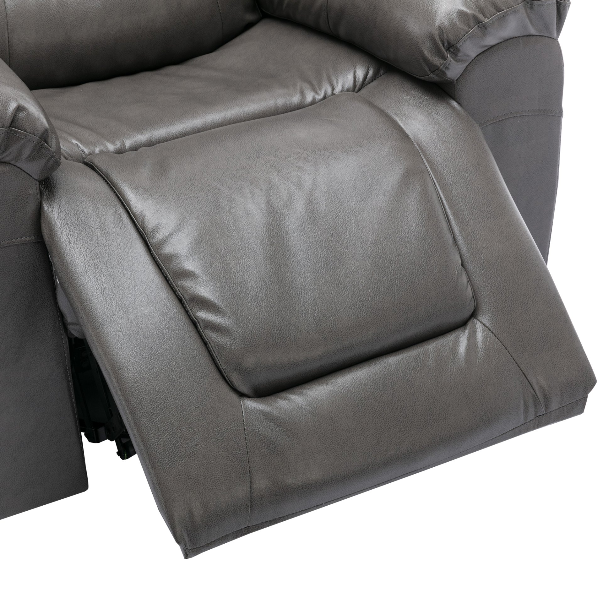 3 Seater Home Theater Recliner Manual Recliner Chair With Two Built-In Cup Holders For Living Room - Gray - Image 19