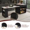 Expandable Kitchen Island With Dining Table - Black - Image 25