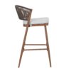 Outdoor Bar Height Aluminum Frame Counter Stools With Scallop Shaped Backrest & Water Resistant Cushions (Set of 2) - Teak - Image 19