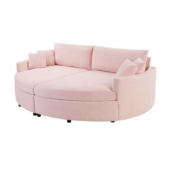 Oversized Double Chaise Lounge Sofa - Pink