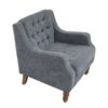 Accent Chair, Living Room Chair, Footrest Chair Set With Vintage Brass Studs, Button Tufted Upholstered Armchair For Living Room, Comfy Reading Chair For Bedroom, Reception Room - Gray - Image 15